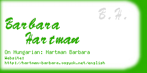 barbara hartman business card